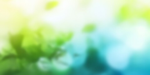 Obraz premium Spring Green Bokeh Background for Defocused Banner and Poster Design with Blur Effect in Nature Theme