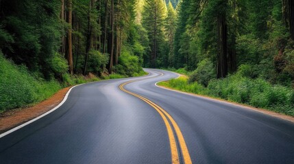 Obraz premium Breathtaking Views Along Yosemite's Forested Byways