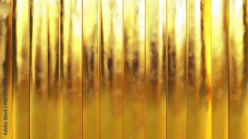 Poster a shimmering golden metallic surface with vertical lines, creating a luxurious and glamorous ambianc