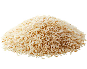 pile of uncooked white rice grains, showcasing their texture and shape. This staple food is commonly used in various cuisines around world, symbolizing nourishment and comfort