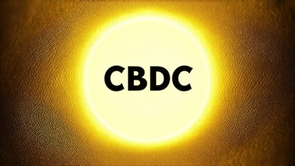 cbdc on a gold background. digital, money, electronic