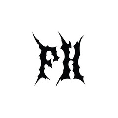 FH monogram logo design letter text name symbol monochrome logotype alphabet character simple logo