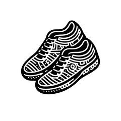 Simple Vector Icon of a Tennis Shoes &ndash; Logo Design Illustration