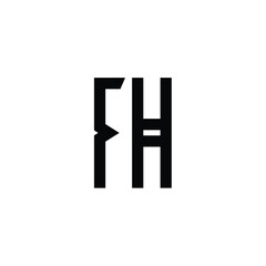 FH monogram logo design letter text name symbol monochrome logotype alphabet character simple logo
