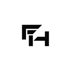 FH monogram logo design letter text name symbol monochrome logotype alphabet character simple logo