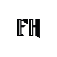 FH monogram logo design letter text name symbol monochrome logotype alphabet character simple logo