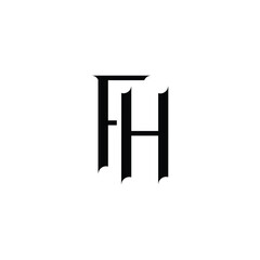 FH monogram logo design letter text name symbol monochrome logotype alphabet character simple logo