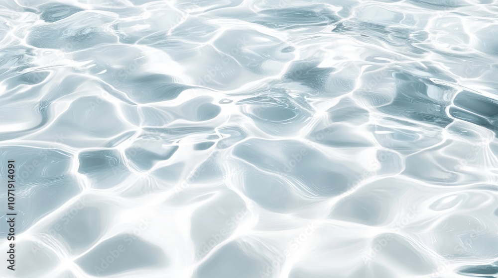 Poster an intricate view of shimmering water, showcasing soft ripples and reflections in a serene light.