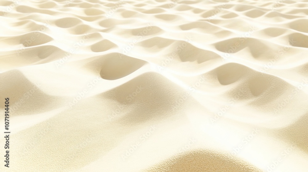 Poster an abstract view of soft, undulating sand dunes, highlighting their gentle curves and textures in a 