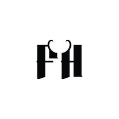 FH monogram logo design letter text name symbol monochrome logotype alphabet character simple logo