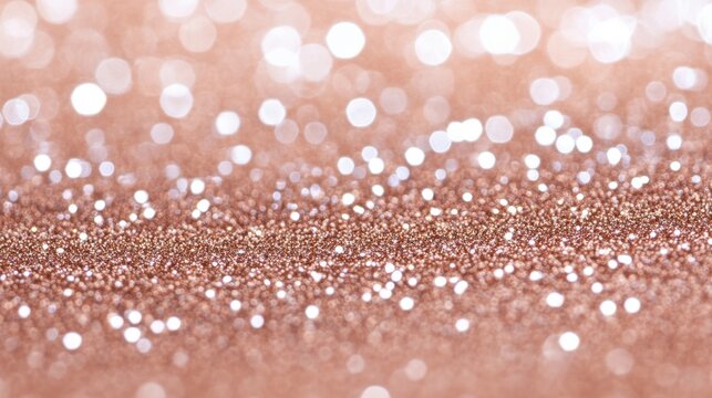 A shimmering rose gold glitter background, creating a festive and elegant atmosphere for various creative projects.