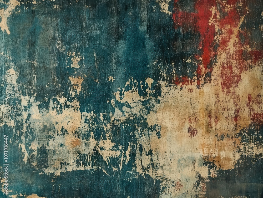 Poster distressed layers of abstract grunge textures blend seamlessly to create a moody, vintage-inspired b