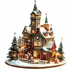 Fototapeta premium santa claus with christmas tree santa shopping for christmas festival, present Theme Christmas