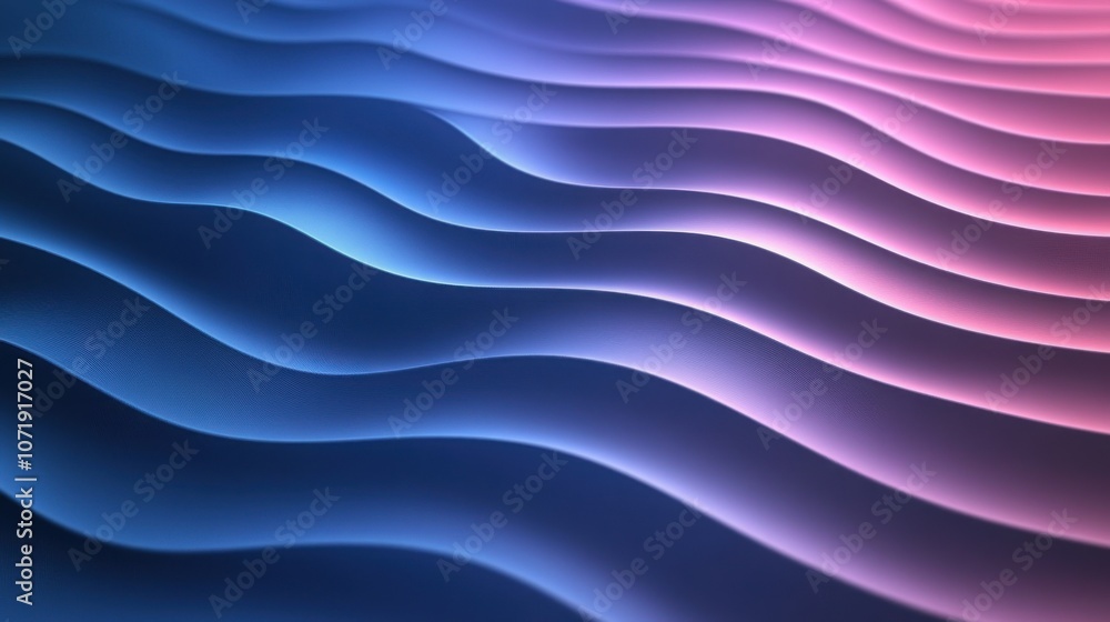 Poster abstract waves in blue and pink tones create a mesmerizing flowing pattern, evoking a sense of calm 
