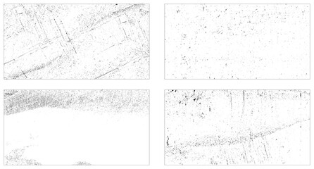 Grunge overlay textures. Vector distress textures.