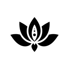 Obraz premium Simple Vector Icon of a yoga Lotus Flower Symbol – Logo Design Illustration
