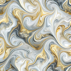Fototapeta premium Elegant Marble: Swirling Gray, White, and Gold Accents for Luxurious Sophistication