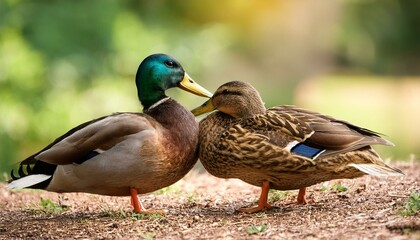 mallard wild ducks scient. name Anas platyrhynchos bird animal, AI generated