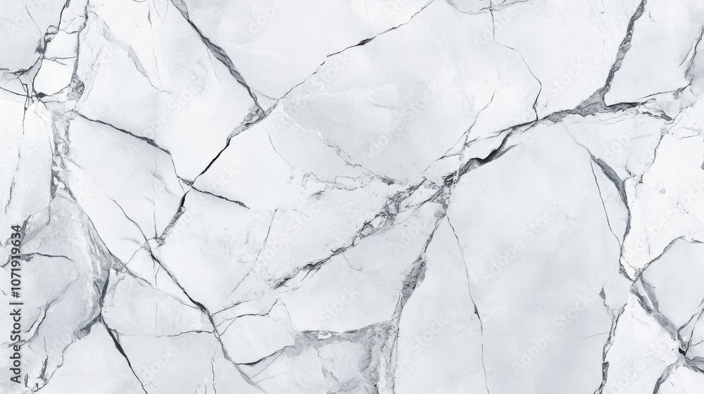 Poster elegant white marble texture with intricate grey veining patterns, perfect for backgrounds or design