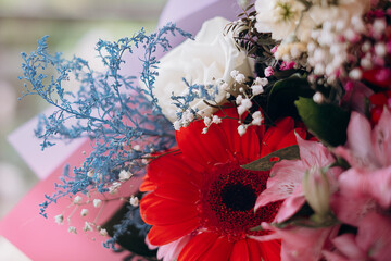 bouquet of various colourful flowers