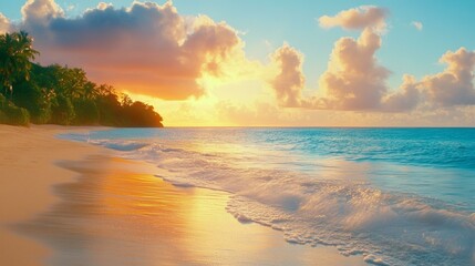 Fototapeta premium Sunset on a tropical beach