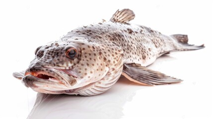 Naklejka premium Fresh Fish on White Background: A Close-Up View of a Delicious Seafood