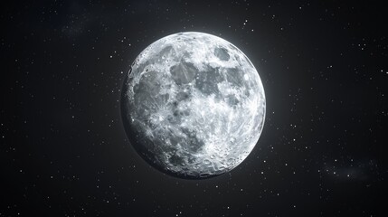 Full Moon in the Night Sky: A Cosmic View