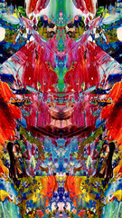 Fototapeta premium Abstract art background . Hand painting artwork on canvas .