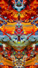 Fototapeta premium Abstract art background . Hand painting artwork on canvas .