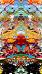 Fototapeta premium Abstract art background . Hand painting artwork on canvas .