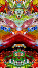 Fototapeta premium Abstract art background . Hand painting artwork on canvas .