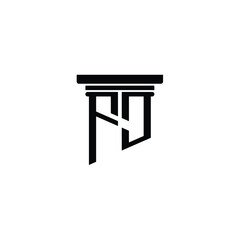 FJ monogram logo design letter text name symbol monochrome logotype alphabet character simple logo