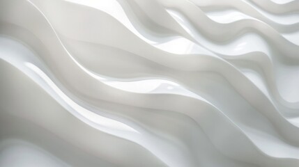 Fototapeta premium Abstract White Wave Texture Background - Minimalist Design