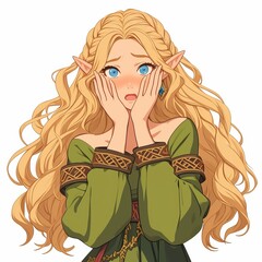 Enchanted Beauty Blonde Elf Generative AI