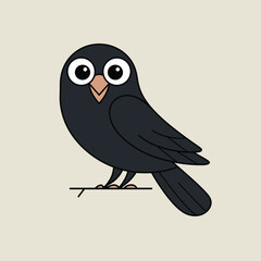 Fototapeta premium Crow Illustration, Bird Illustration, Bird Vector, Crow Vector