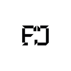 FJ monogram logo design letter text name symbol monochrome logotype alphabet character simple logo