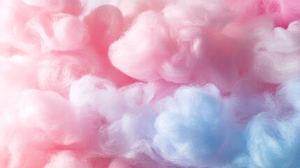 Fototapeta premium 45.Abstract depiction of cotton candy in soft pastel colors, blending light hues and delicate forms to create a sweet and playful background