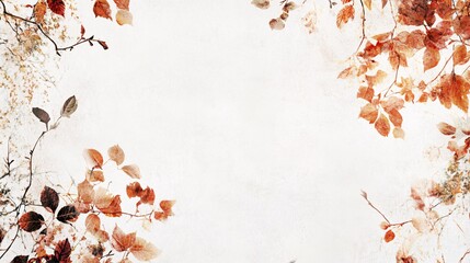 15.Abstract floral wallpaper with organic autumn lines and textures, highlighted on a white background, creating a harmonious blend of nature-inspired details