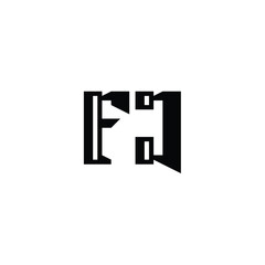 FJ monogram logo design letter text name symbol monochrome logotype alphabet character simple logo