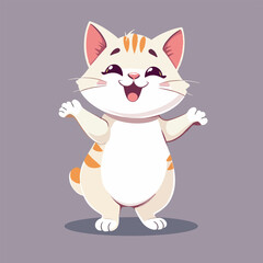 Playful yoga cat cartoon illustration.