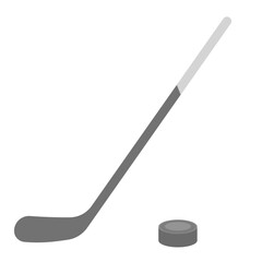 アイスホッケーのスティックとパック