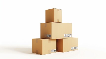 Fototapeta premium Stack of Cardboard Boxes for Shipping and Delivery