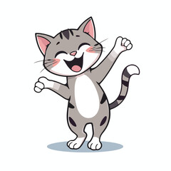Playful yoga cat cartoon illustration.