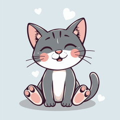 Playful yoga cat cartoon illustration.