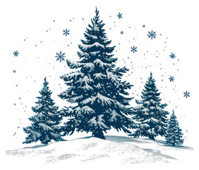 Obraz premium PNG Antique of christmas tree drawing sketch plant.