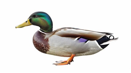 Obraz premium Mallard Duck Close-up: A Vibrant Portrait of Nature's Beauty