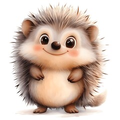 Obraz premium Cute Cartoon Hedgehog Illustration Adorable Animal Character