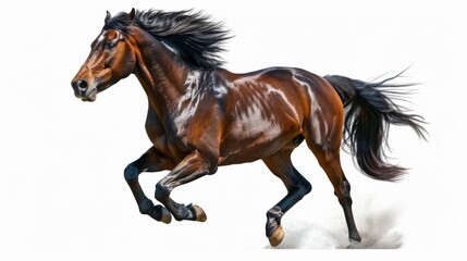 Fototapeta premium Powerful Brown Horse Running - Dynamic Equine Photography