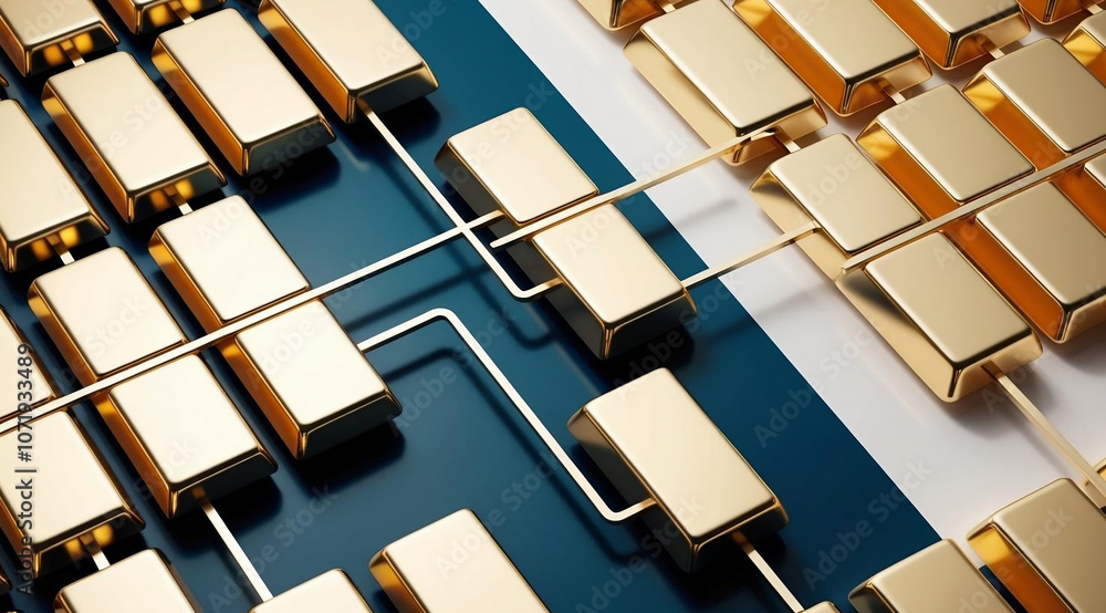 Poster a close-up view of a circuit board featuring gold-plated components and intricate wiring, highlighti
