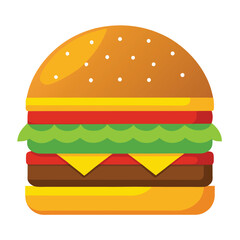 burger vector flat art illustration on white background